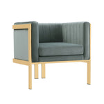 Paramount Velvet Lounge Chair in Warm Gray
