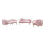 Ritz Velvet Upholstered Chair in Pink