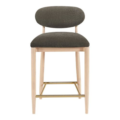 Riccio Performance Fabric Upholstered Stool in Brown