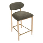 Riccio Performance Fabric Upholstered Stool in Brown