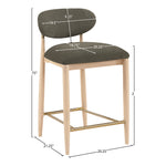 Riccio Performance Fabric Upholstered Stool in Brown
