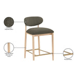 Riccio Performance Fabric Upholstered Stool in Brown