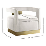Armani Velvet Upholstered Accent Chair in Cream