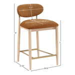 Riccio Performance Fabric Upholstered Stool in Cognac