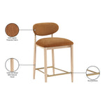 Riccio Performance Fabric Upholstered Stool in Cognac