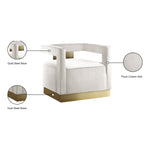 Armani Velvet Upholstered Accent Chair in Cream