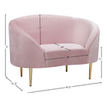 Ritz Velvet Upholstered Chair in Pink