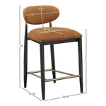 Riccio Performance Fabric Upholstered Stool in Cognac
