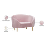 Ritz Velvet Upholstered Chair in Pink