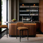 Riccio Performance Fabric Upholstered Stool in Cognac