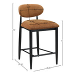 Riccio Performance Fabric Upholstered Stool in Cognac