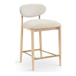 Riccio Performance Fabric Upholstered Stool in Cream