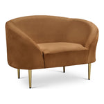 Ritz Velvet Upholstered Chair in Saddle