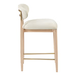 Riccio Performance Fabric Upholstered Stool in Cream