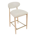 Riccio Performance Fabric Upholstered Stool in Cream