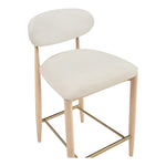 Riccio Performance Fabric Upholstered Stool in Cream
