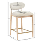 Riccio Performance Fabric Upholstered Stool in Cream