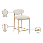 Riccio Performance Fabric Upholstered Stool in Cream