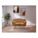 Ritz Velvet Upholstered Chair in Saddle
