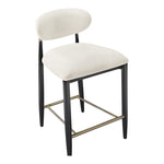 Riccio Performance Fabric Upholstered Stool in Cream
