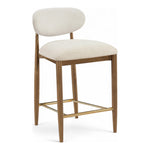 Riccio Performance Fabric Upholstered Stool in Cream