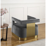 Armani Velvet Upholstered Accent Chair in Grey