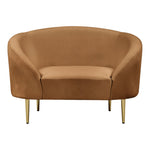 Ritz Velvet Upholstered Chair in Saddle