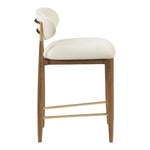 Riccio Performance Fabric Upholstered Stool in Cream