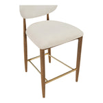 Riccio Performance Fabric Upholstered Stool in Cream