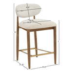 Riccio Performance Fabric Upholstered Stool in Cream