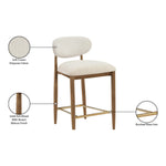Riccio Performance Fabric Upholstered Stool in Cream