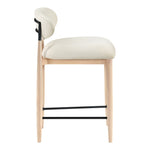 Riccio Performance Fabric Upholstered Stool in Cream