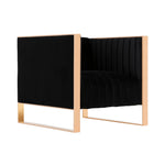 Trillium Velvet Lounge Chair in Black