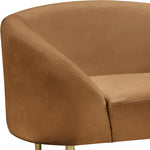 Ritz Velvet Upholstered Chair in Saddle