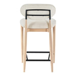 Riccio Performance Fabric Upholstered Stool in Cream