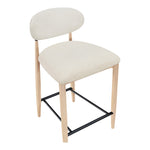 Riccio Performance Fabric Upholstered Stool in Cream