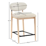 Riccio Performance Fabric Upholstered Stool in Cream