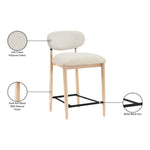 Riccio Performance Fabric Upholstered Stool in Cream