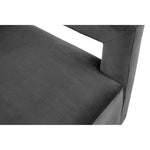 Armani Velvet Upholstered Accent Chair in Grey