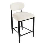 Riccio Performance Fabric Upholstered Stool in Cream