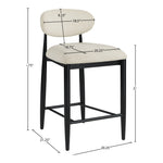 Riccio Performance Fabric Upholstered Stool in Cream