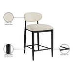 Riccio Performance Fabric Upholstered Stool in Cream