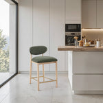 Riccio Performance Fabric Upholstered Stool in Olive