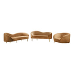 Ritz Velvet Upholstered Chair in Saddle