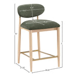 Riccio Performance Fabric Upholstered Stool in Olive
