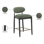 Riccio Performance Fabric Upholstered Stool in Olive