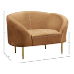 Ritz Velvet Upholstered Chair in Saddle