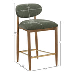 Riccio Performance Fabric Upholstered Stool in Olive