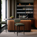 Riccio Performance Fabric Upholstered Stool in Olive