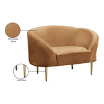 Ritz Velvet Upholstered Chair in Saddle